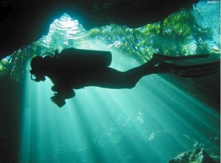  Taucher in der Cenote 
